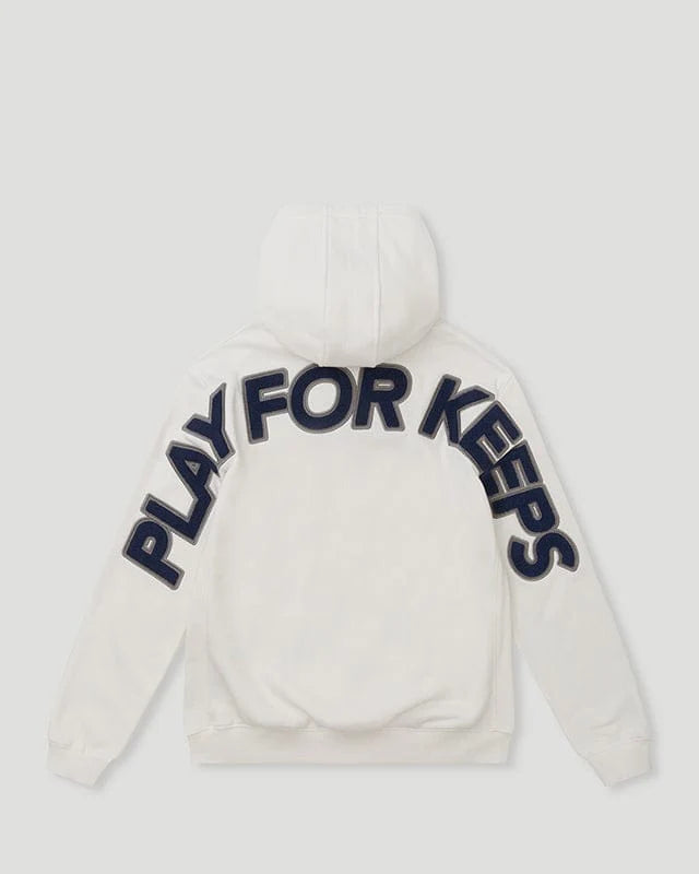 GEEDUP PLAY FOR KEEPS 'WHITE NAVY' HOODIE