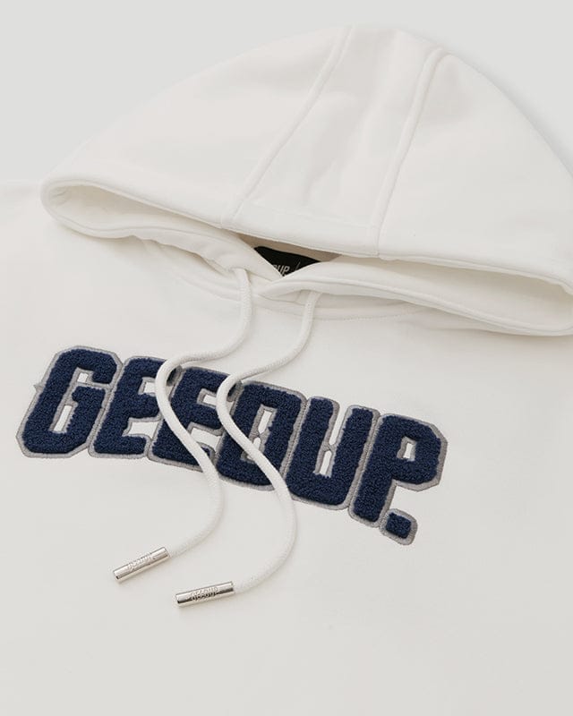 GEEDUP PLAY FOR KEEPS 'WHITE NAVY' HOODIE