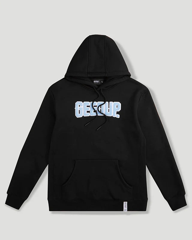 GEEDUP PLAY FOR KEEPS 'BLACK BABY BLUE' HOODIE